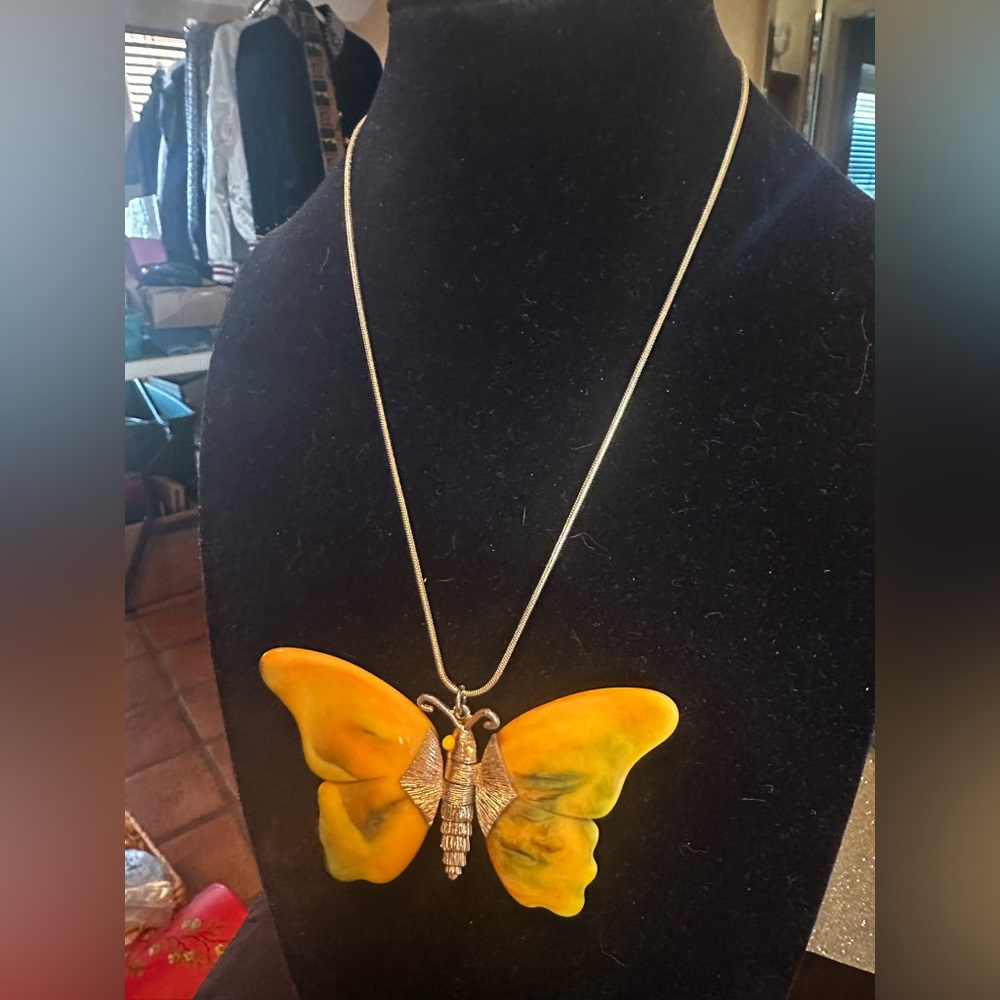 Articulated Vintage Butterfly Necklace